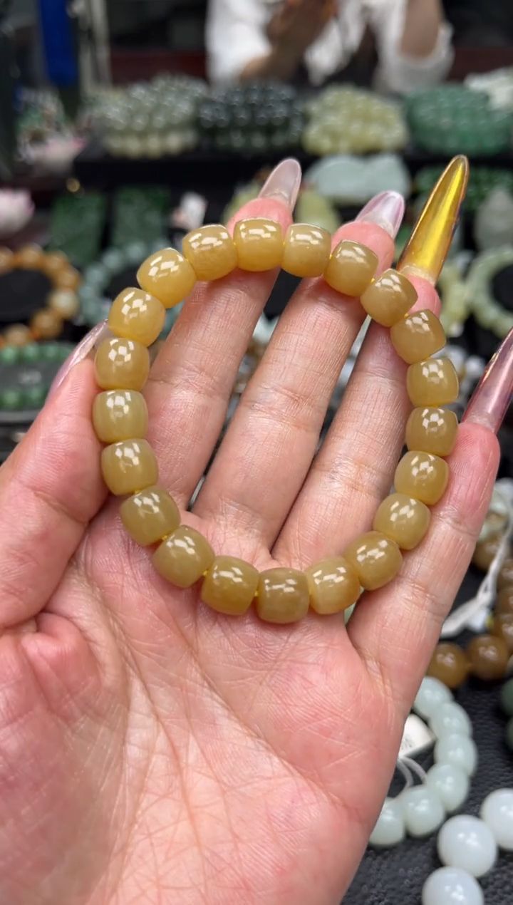 手串未镶嵌和田玉新疆且末黄金糖卡10