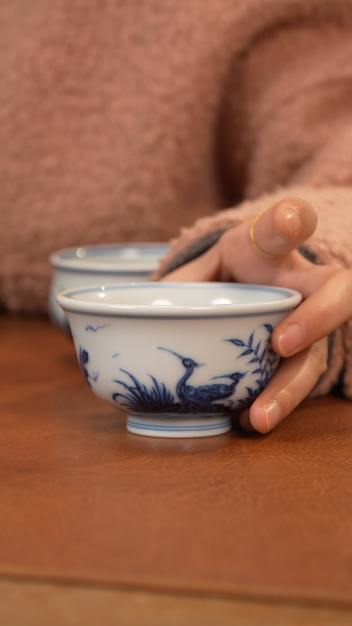 【闪购商品】杯和然珍味白鹭压手杯