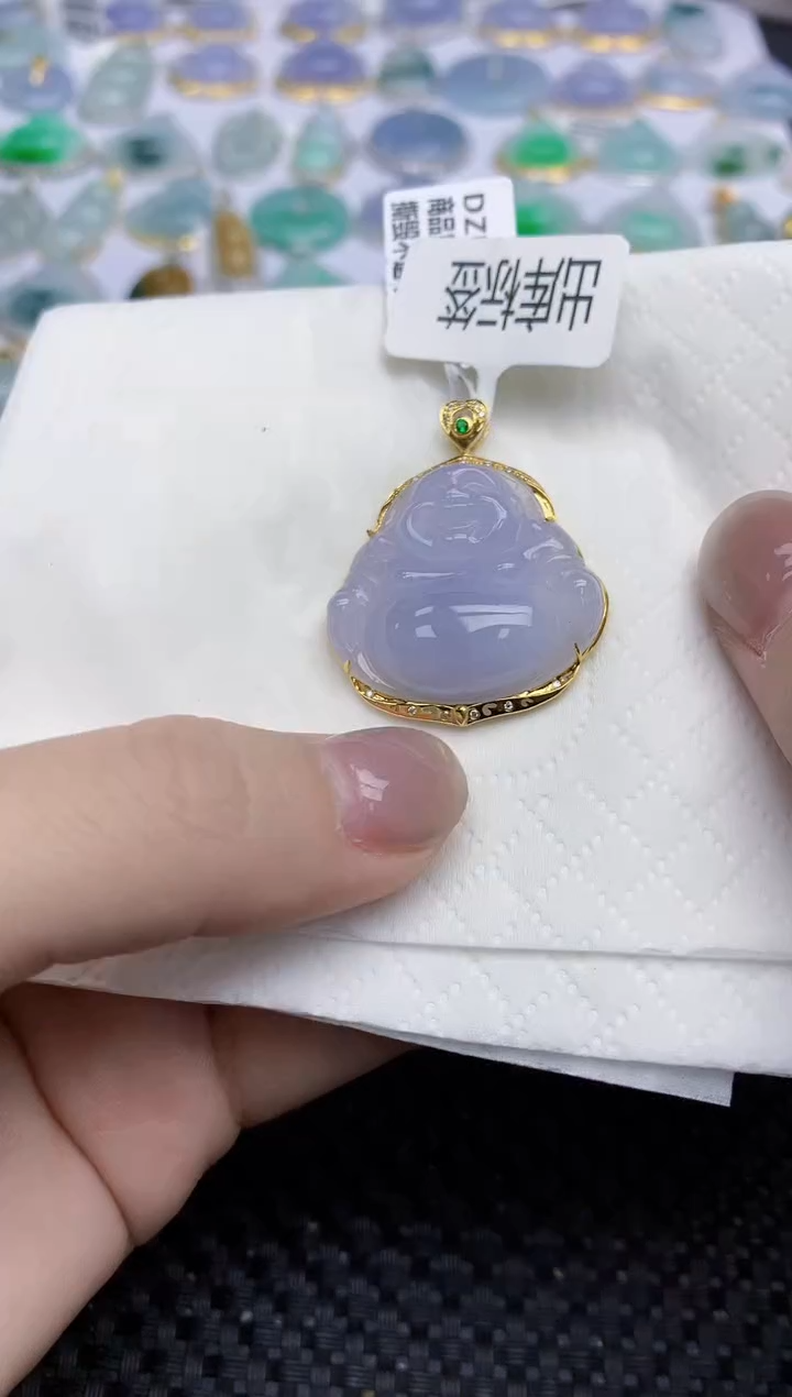 【闪购商品】翡翠颈饰18K金镶嵌天然翡翠A货