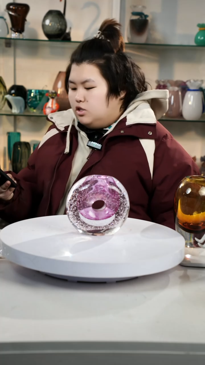 【闪购商品】琉璃【弘扬】高14轻奢琉璃花器正常手工痕迹