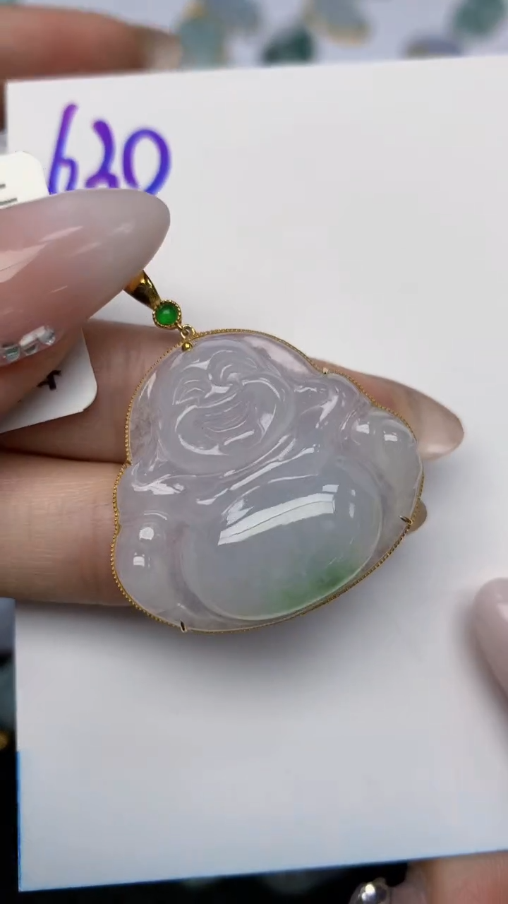 【闪购商品】翡翠颈饰18K金镶嵌 天然翡翠A货，