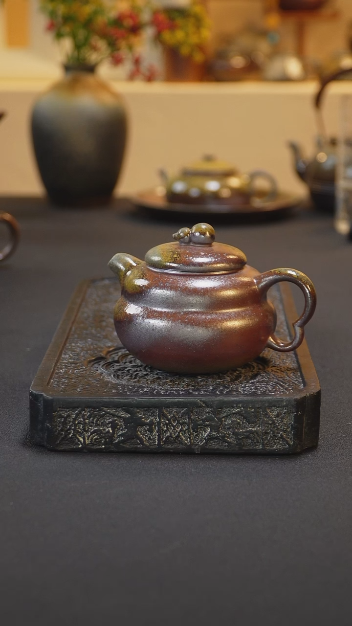 茶壶紫砂纯自然柴烧
