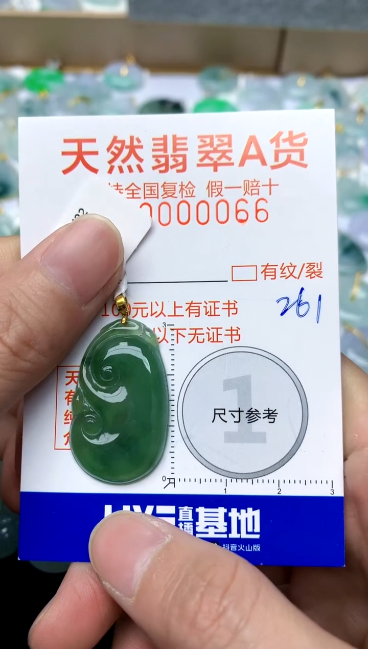 【闪购商品】翡翠颈饰18K金镶嵌261天然A货翡翠