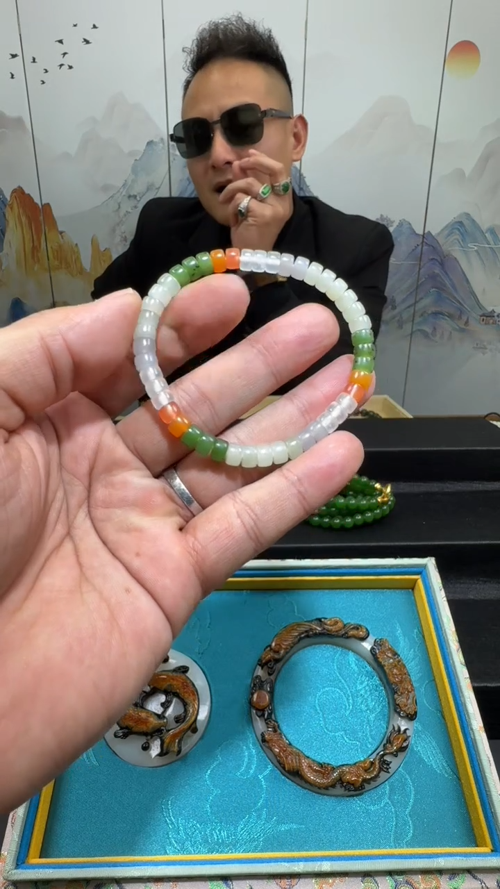 未镶嵌手串和田玉多宝手串