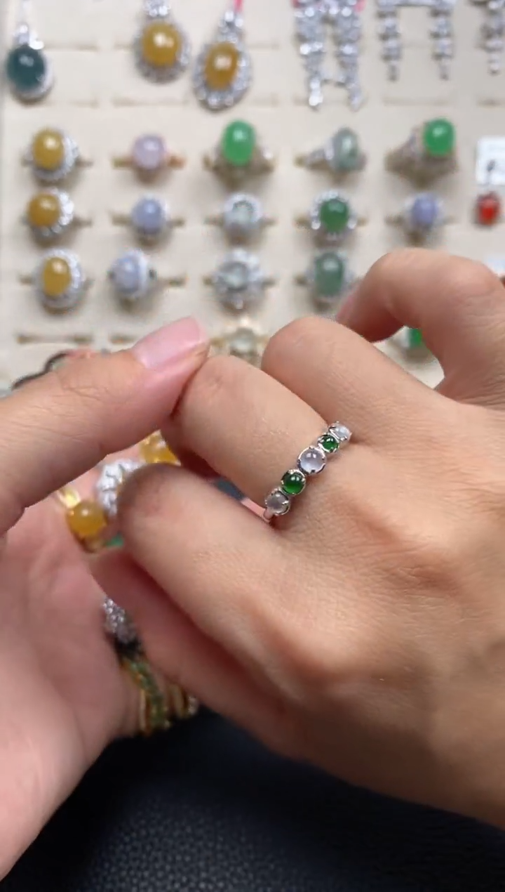 【闪购商品】翡翠戒指银S925镶嵌1111