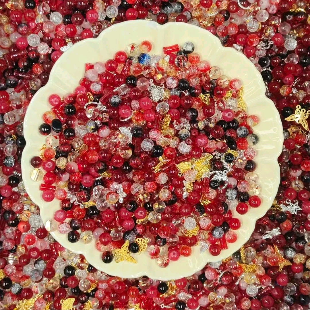 半成品饰品DIY精选琉璃珠爆花玉碎透珠时尚气质百搭挖挖乐