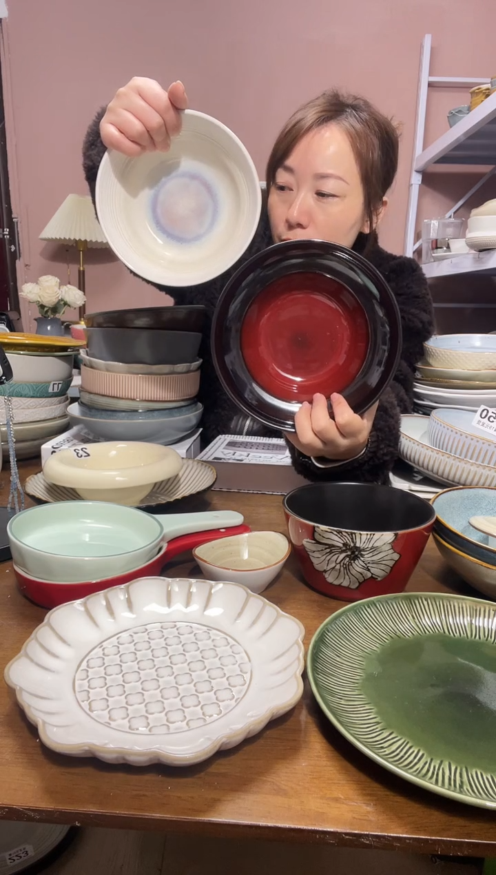 陶瓷微瑕（2个装）草帽碗套装