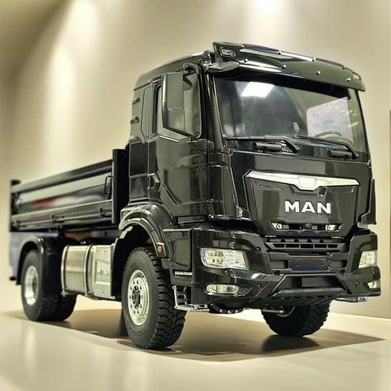 魔豆模型1/14 4×4 MAN-TGS仿真自卸泥头卡车RC遥控模型电动玩具车
