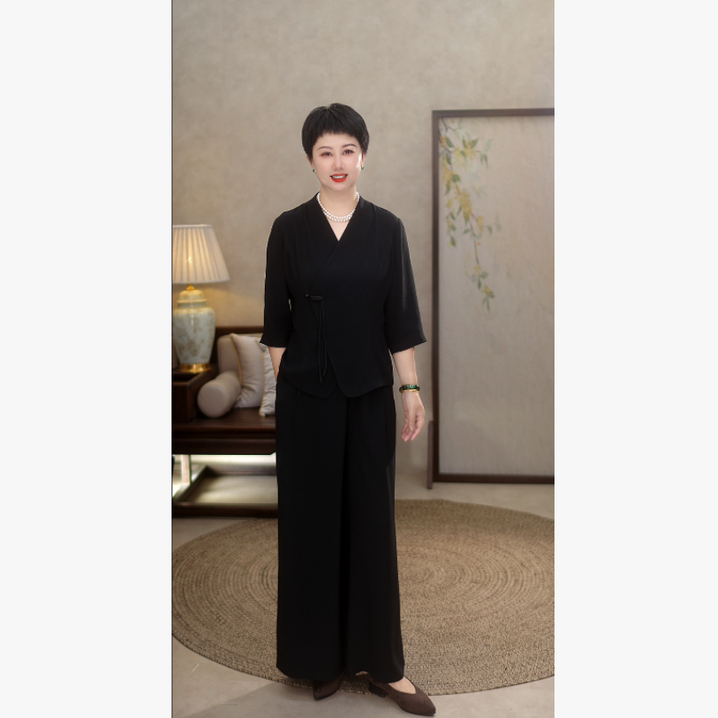 微瑕介意慎拍 25年夏重磅醋酸缎轻奢新中式气质女装套装T25W58