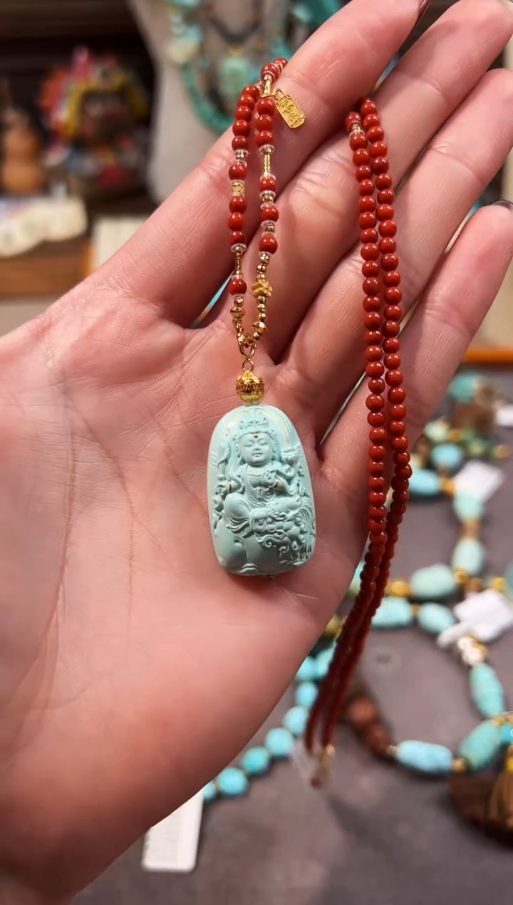 颈饰18K金镶嵌南红玛瑙南红项链