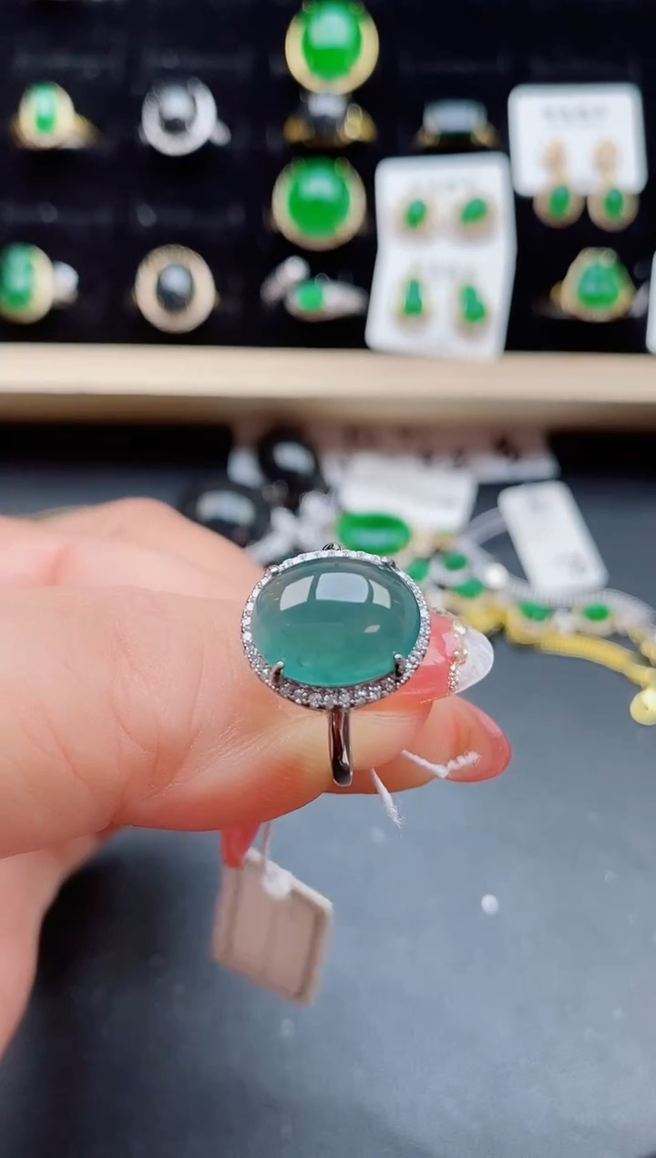 【闪购商品】翡翠戒指银S925镶嵌21212