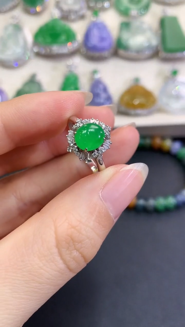 【闪购商品】翡翠戒指18K金镶嵌B53  