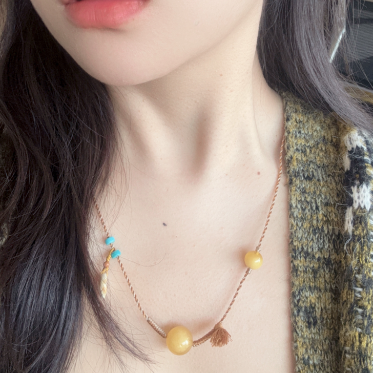 掌上明珠·双生守护｜晶晶原创·14mm+11mm双蜜蜡原创编绳