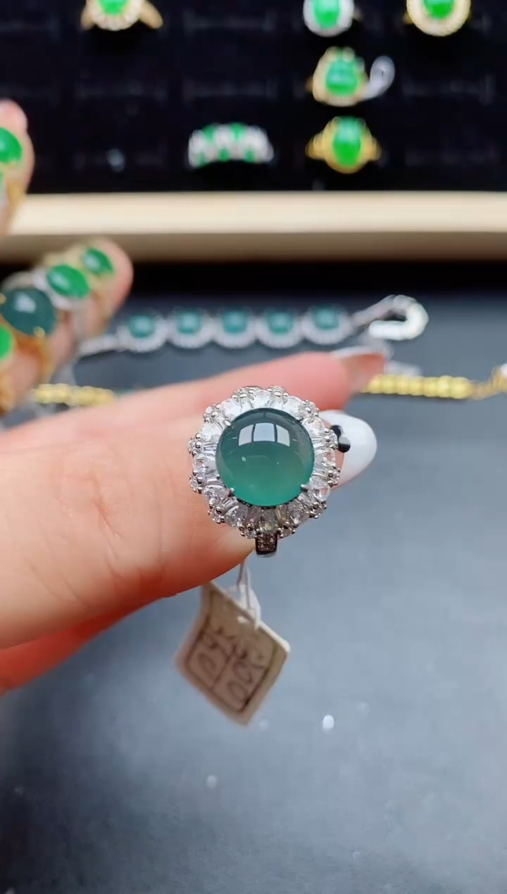 【闪购商品】翡翠戒指银S925镶嵌321321