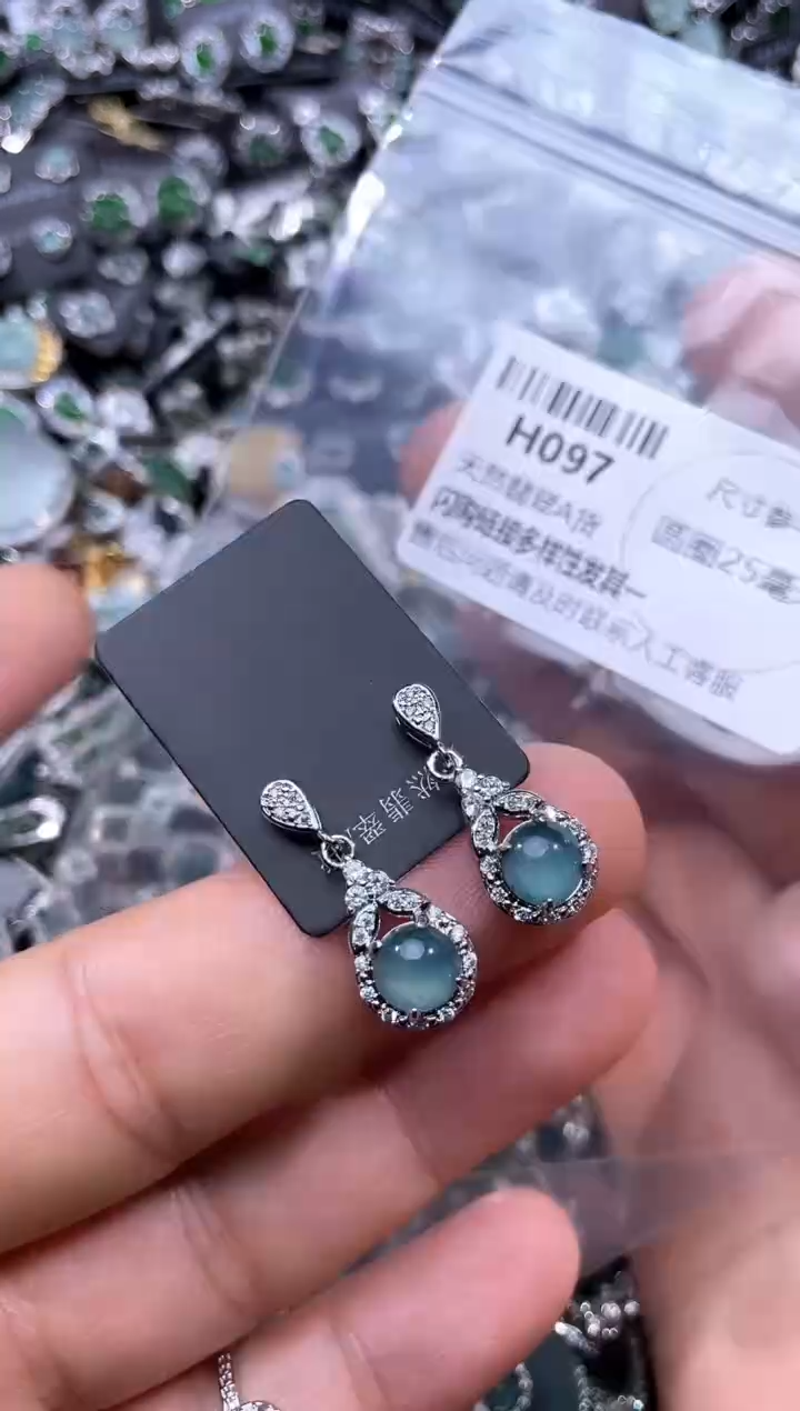 【闪购商品】翡翠颈饰未镶嵌H097耳钉