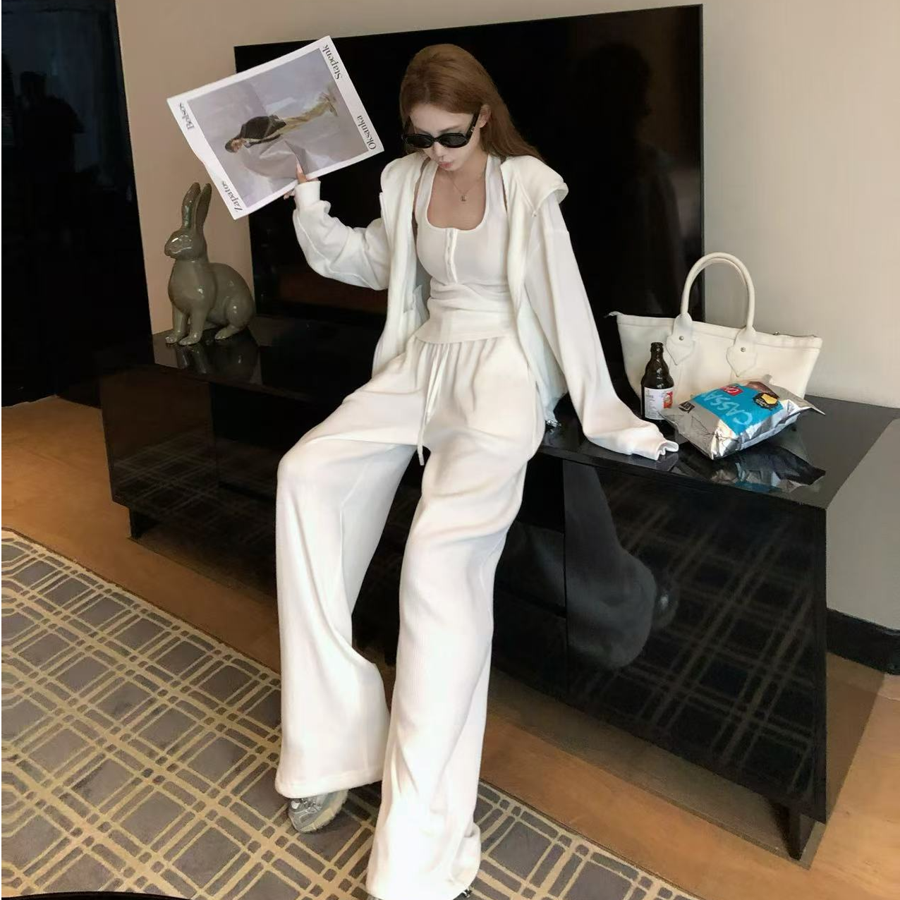 XIAOXIN【惬意时光】秋冬百搭慵懒松弛感显瘦阔腿裤子LWJ25C3TZ2969
