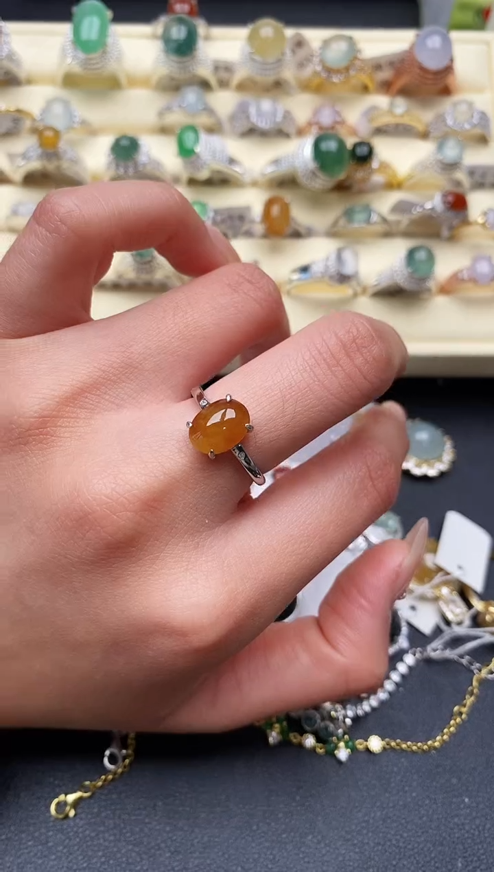 【闪购商品】翡翠戒指银S925镶嵌3333333+1