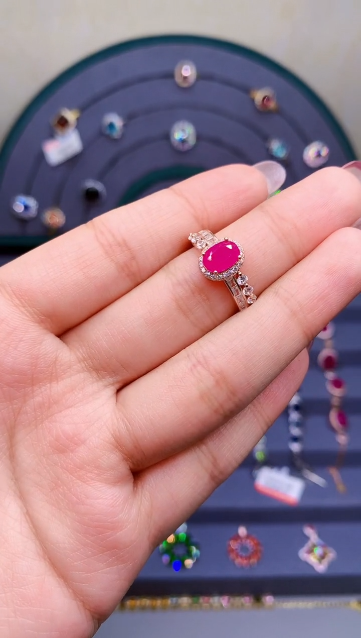 【闪购商品】红宝石戒指银S925镶嵌3336