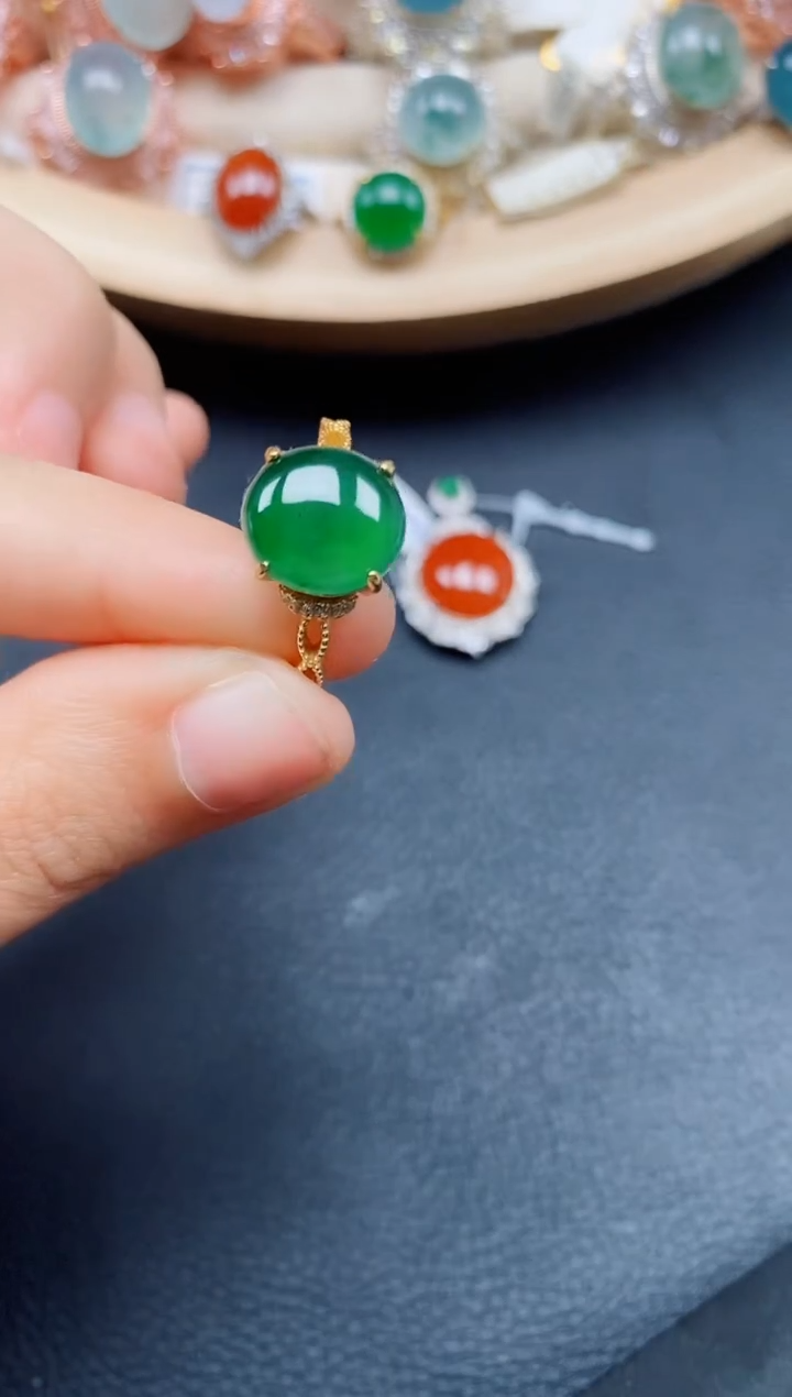 【闪购商品】翡翠戒指银S925镶嵌翡翠