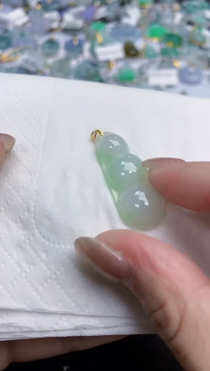 【闪购商品】翡翠颈饰18K金镶嵌天然缅甸翡翠A货