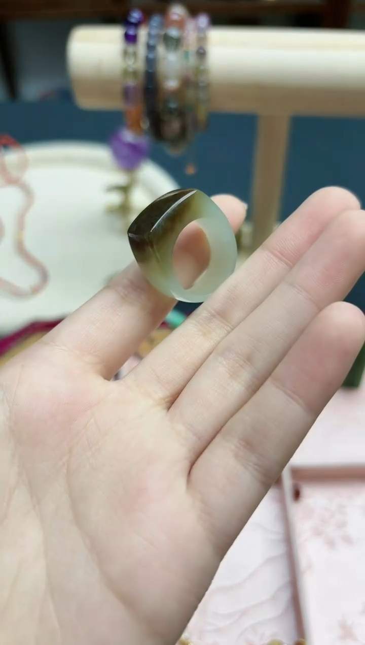 【闪购商品】和田玉指环未镶嵌和田玉18+#马鞍指环*1 HX