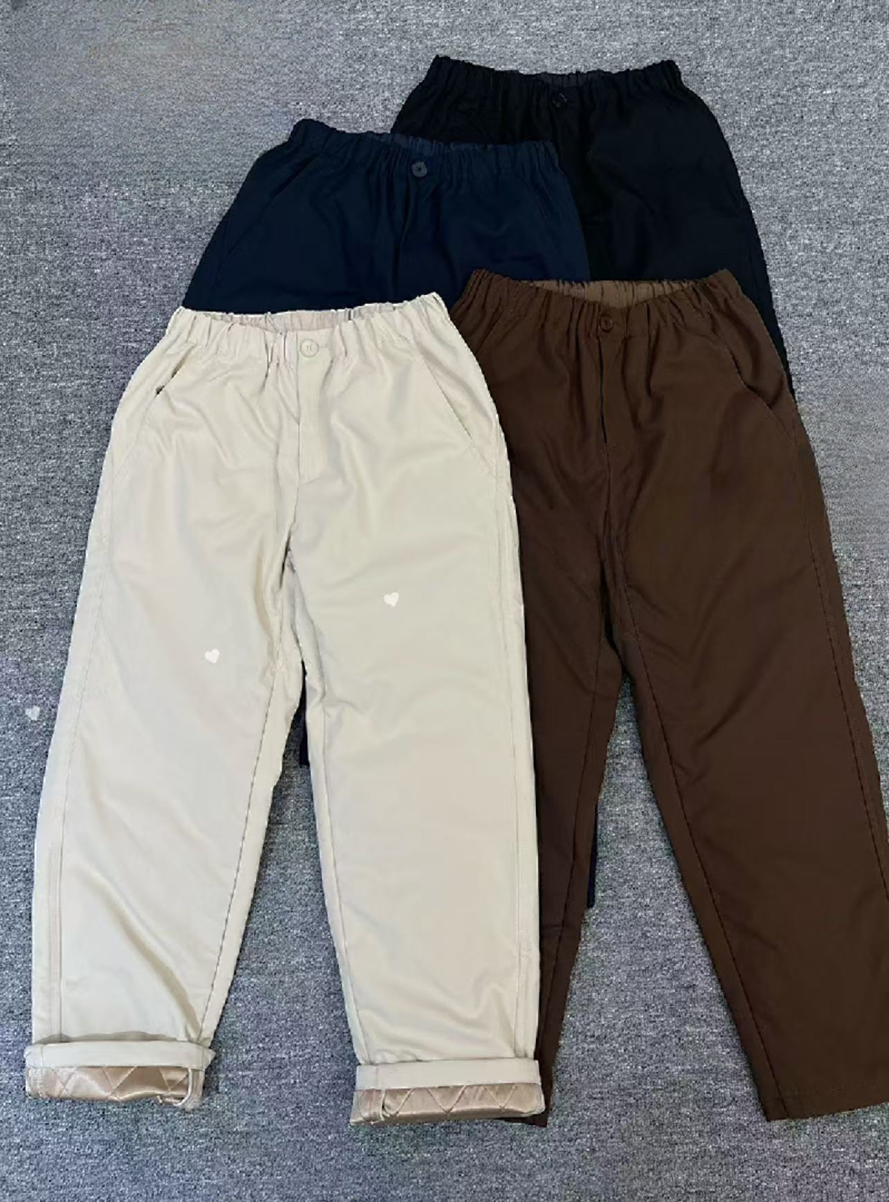 【七彩衣新品】烟管棉裤秋冬新款直筒裤女6282高腰休闲百搭裤子长92