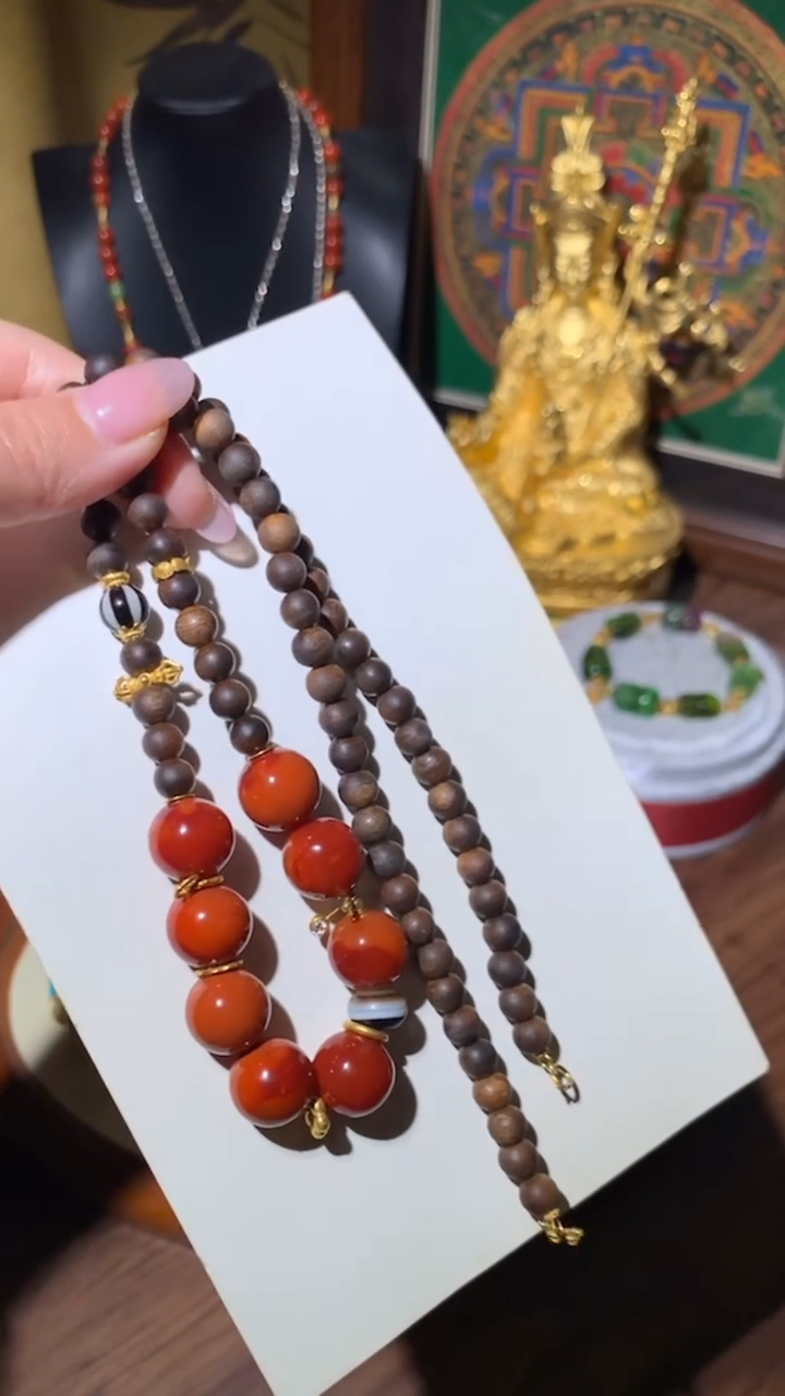 【闪购商品】南红玛瑙项链未镶嵌项链18K