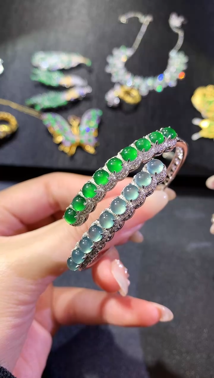 【闪购商品】翡翠手镯银S925镶嵌167手镯（多样性发货一件