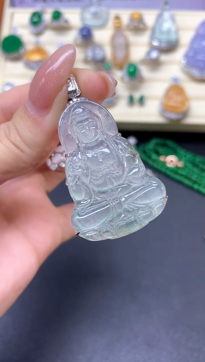 【闪购商品】翡翠吊坠(不含链)18K金镶嵌吊坠|5300+530