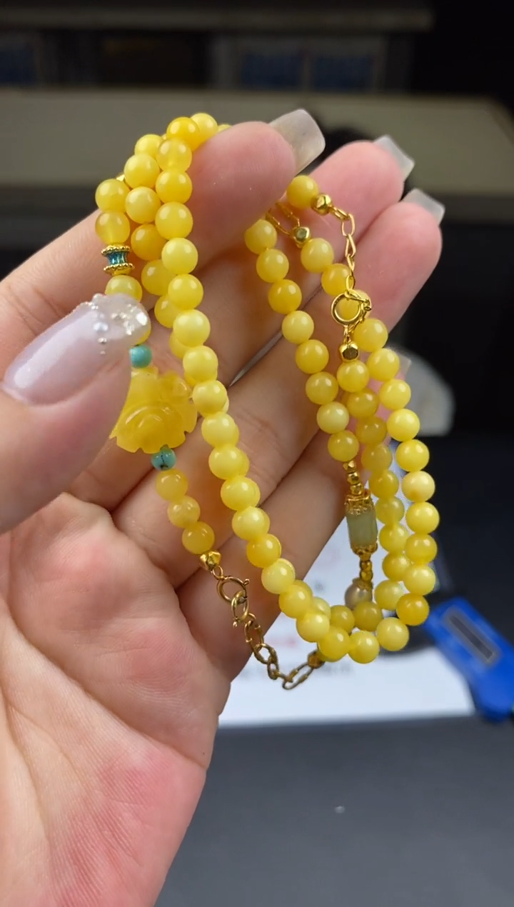 银S925镶嵌项链蜜蜡多样性-项链-X16389