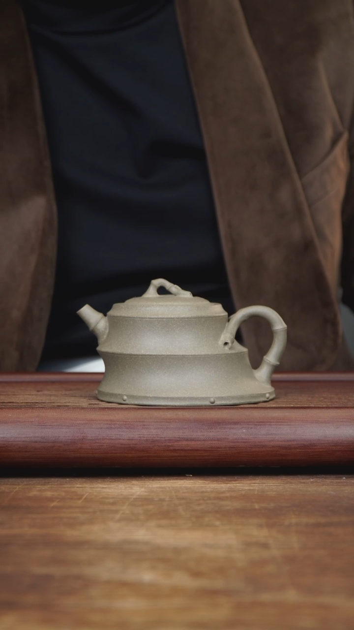 【闪购商品】紫砂茶壶250ml JMZ斜竹 青段