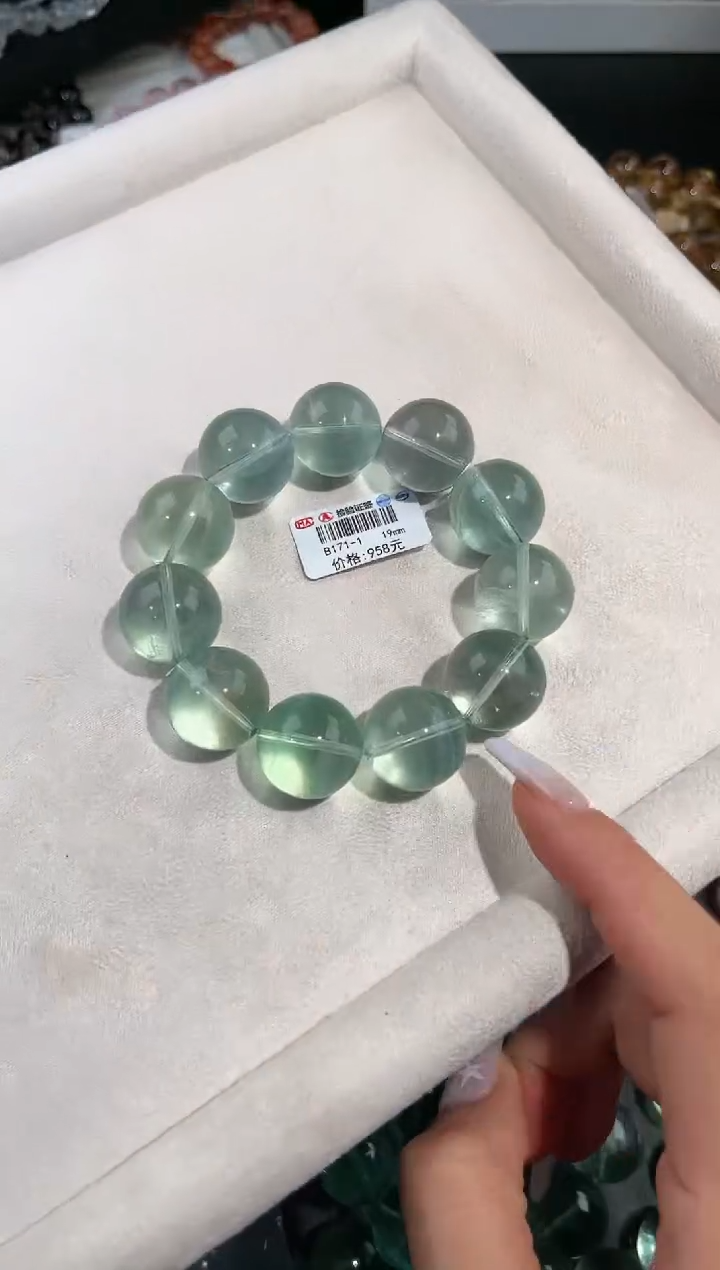 手链未镶嵌萤石多样性发一绿萤石19mm