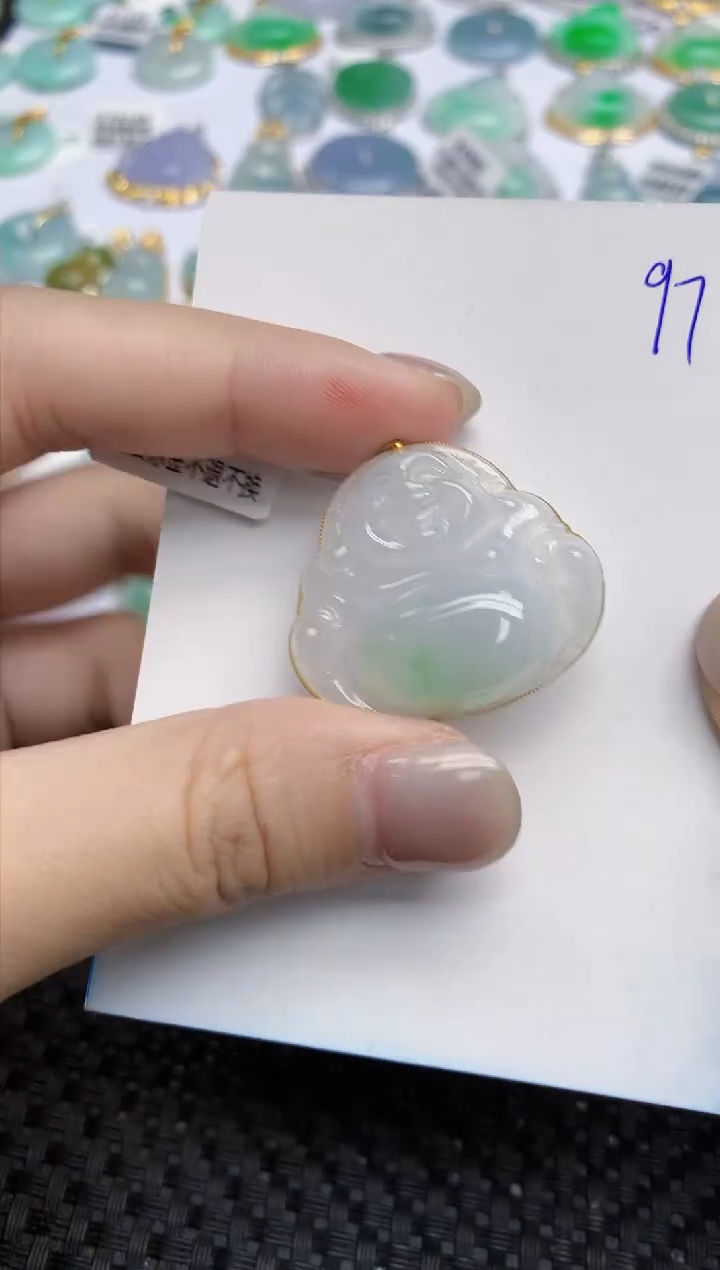 【闪购商品】翡翠颈饰18K金镶嵌天然翡翠A货