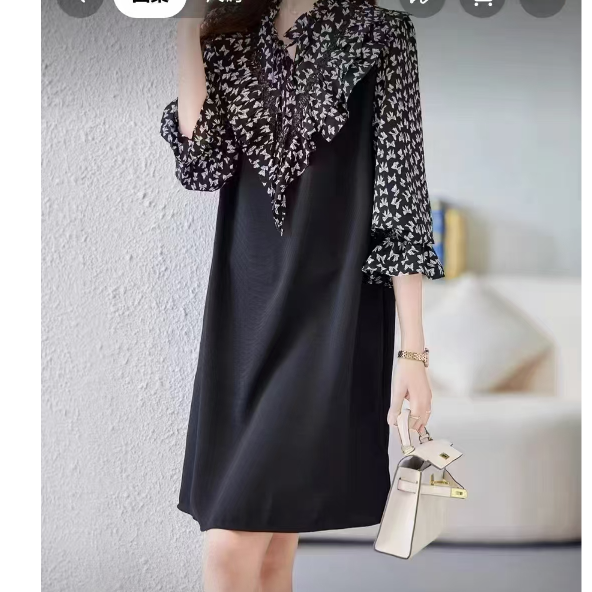 7396 连衣裙碎花长裙女士春装设计法式甜美气质裙子