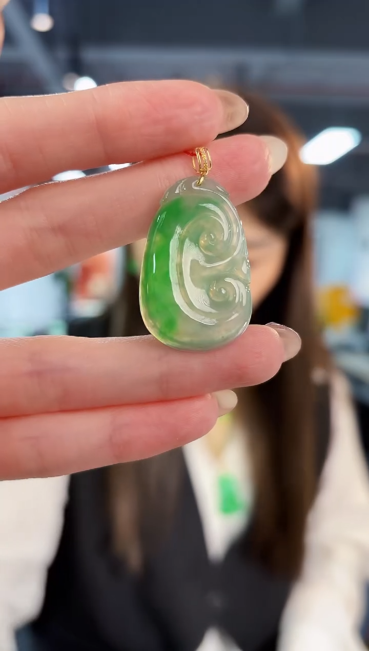 【闪购商品】翡翠颈饰18K金镶嵌缅料A货/支持复检/一件