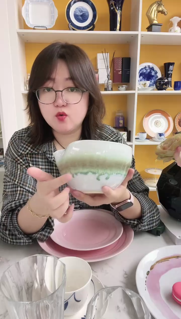 福利款 窑变釉 青色 碗