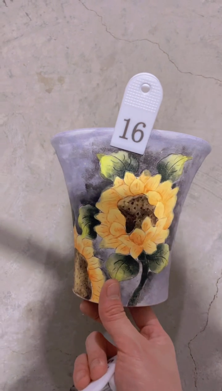 摆件16陶花岛花盆罐—手工痕迹默认，大小会有1-2公分误差