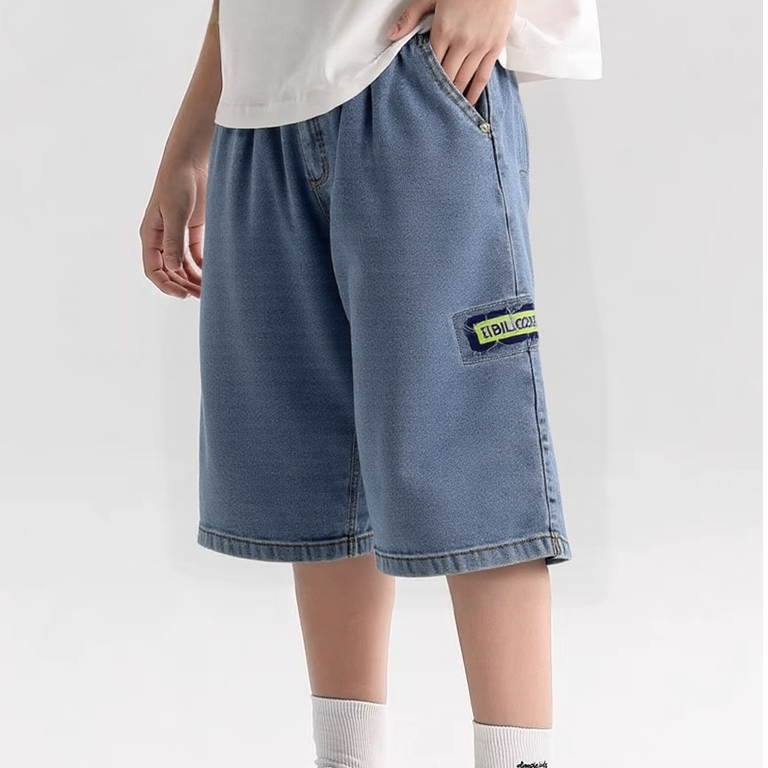 13071高端专享夏款牛仔短裤蓝色（斯)