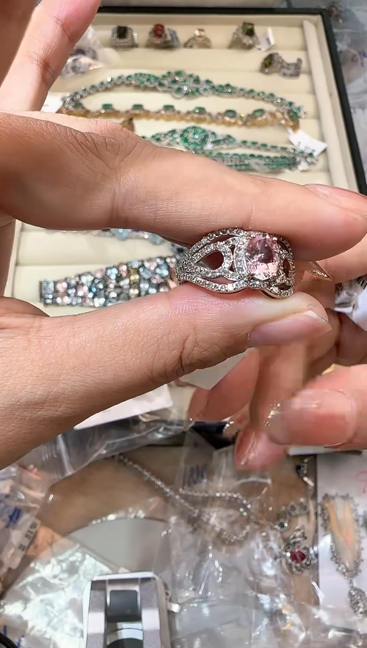 【闪购商品】定制绿柱石（摩根石）戒指银S925镶嵌戒指