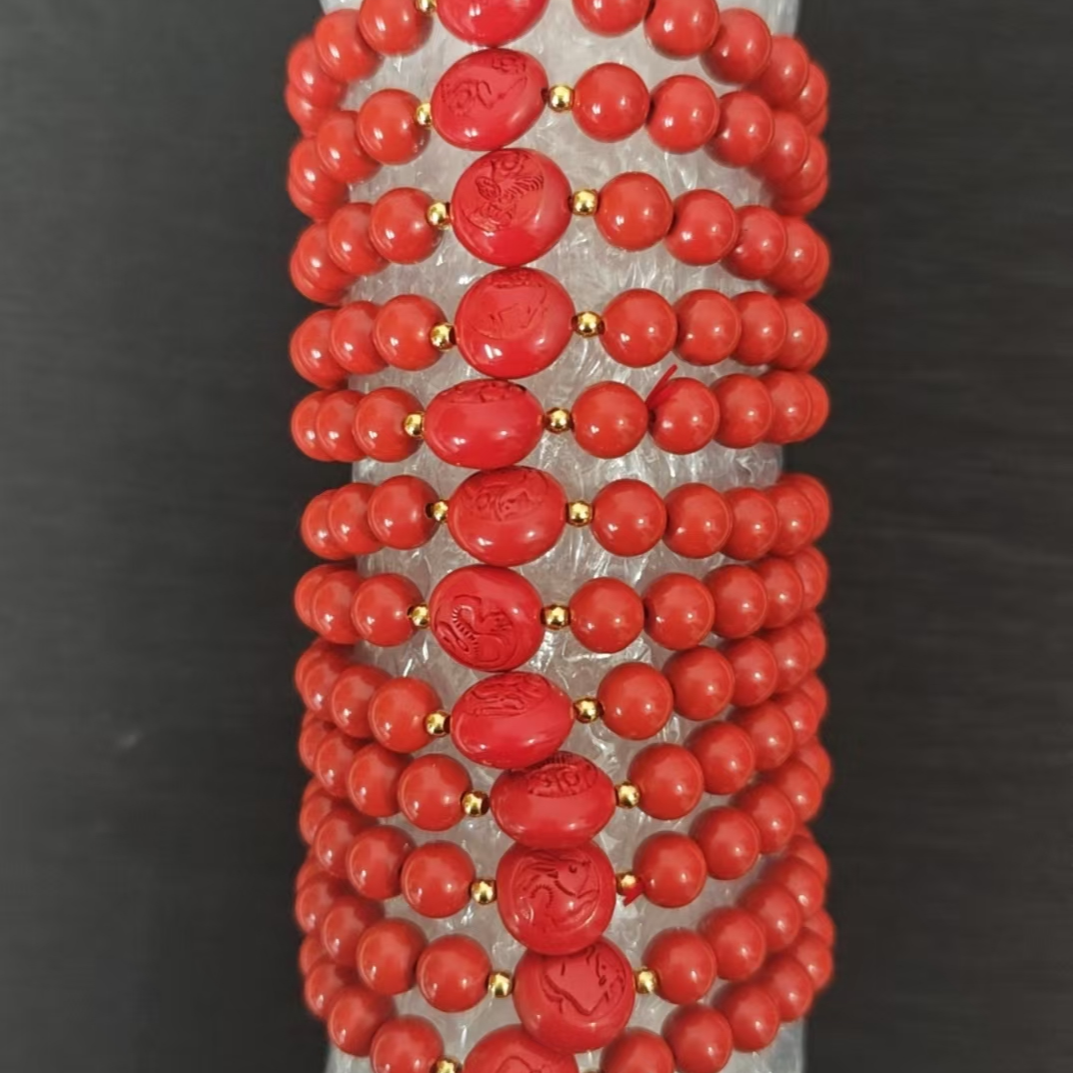 含辰砂工艺品朱砂十二生肖手串（兔）