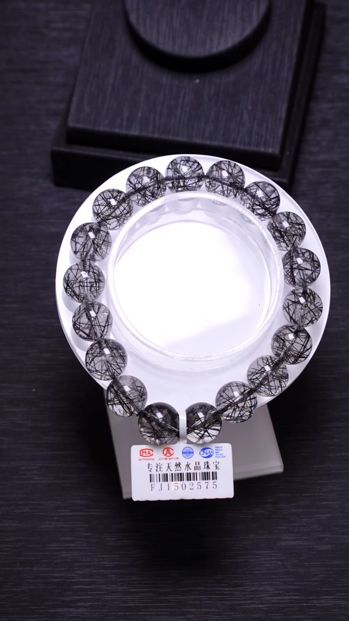 【闪购商品】水晶单圈未镶嵌Q074黑发晶单圈11mm