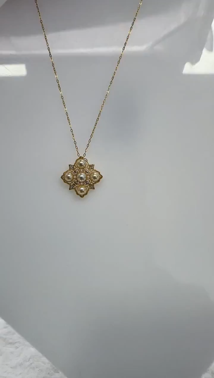 【闪购商品】海水珍珠DA银S925镶嵌套链 c737 6