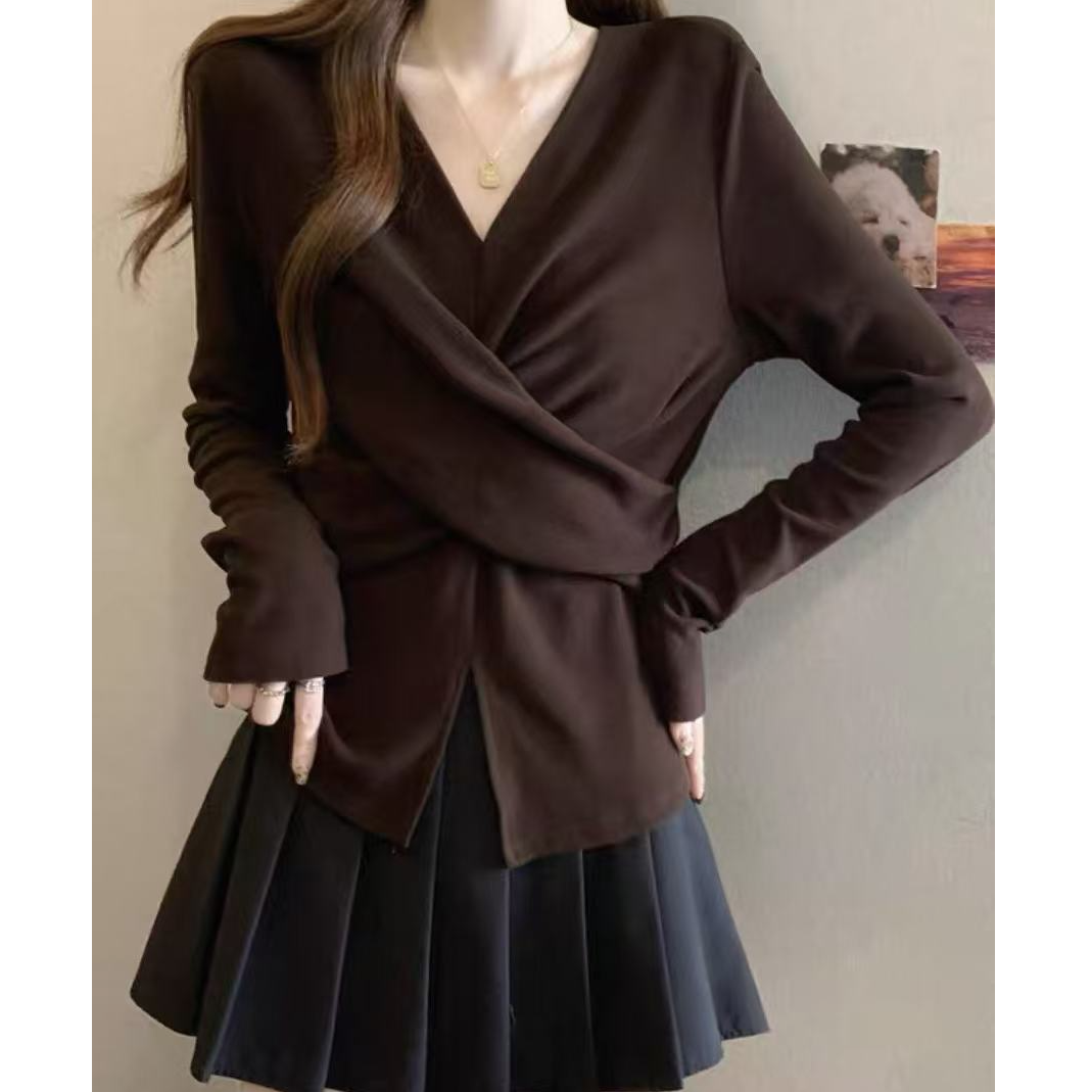 加绒款A3342咖时尚不规则长袖8298