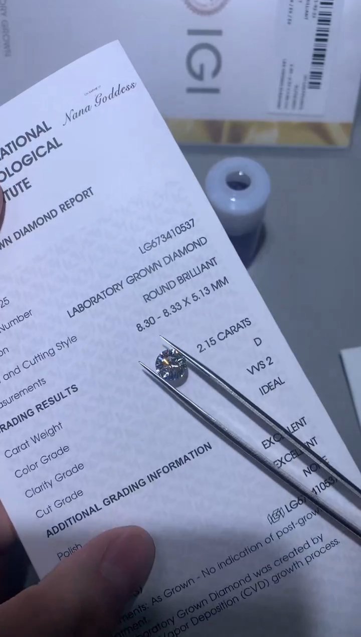 【闪购商品】实验室培育钻石裸石未镶嵌2.15D673410537