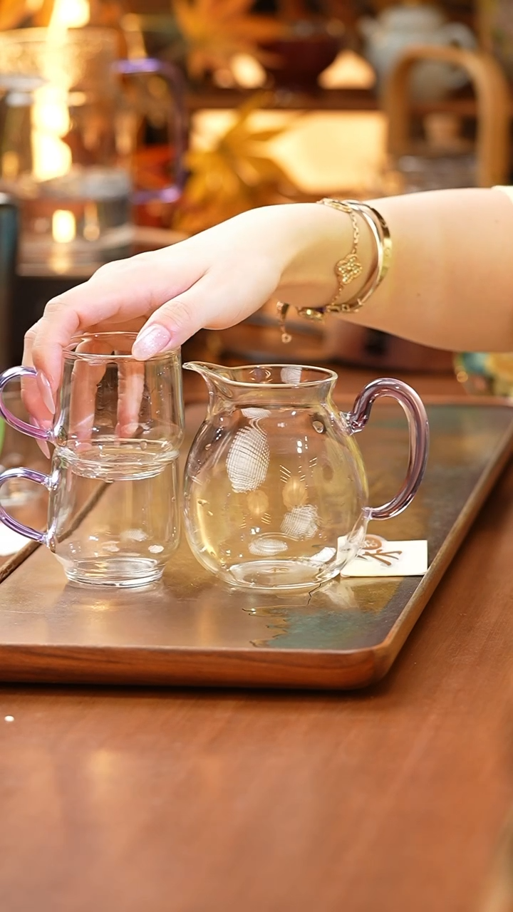 禾器清悦茶海浅紫+暗香疏影水月杯2入浅紫