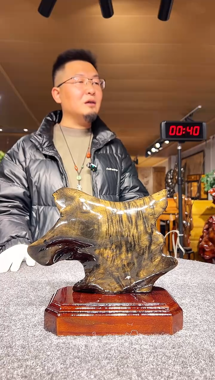 金丝楠木雕款万**意金丝楠木摆件