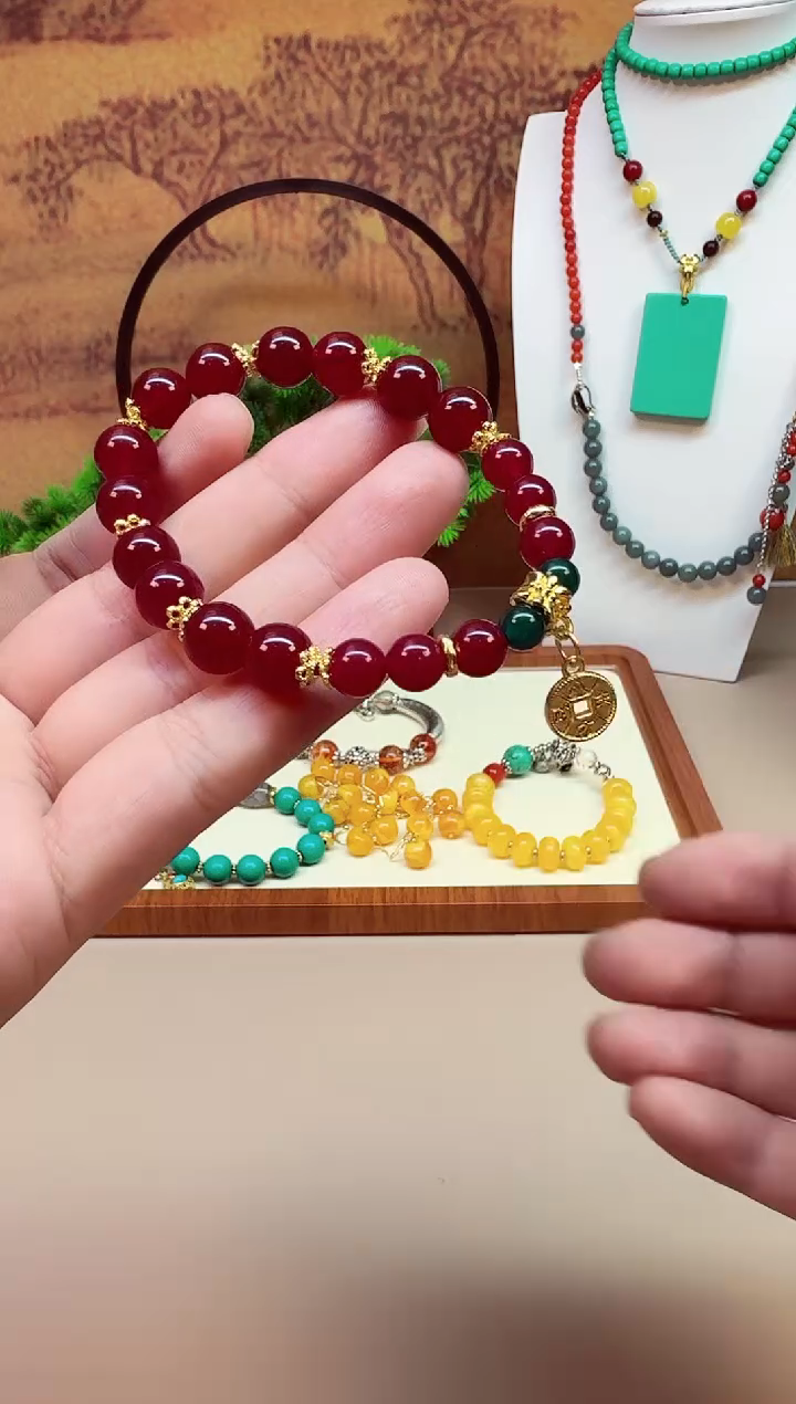 手链14K金镶嵌碧玺S141