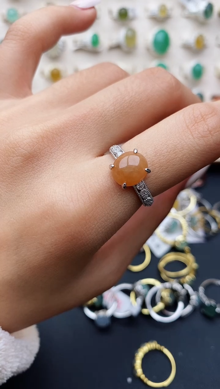 【闪购商品】翡翠戒指银S925镶嵌缅甸翡翠
