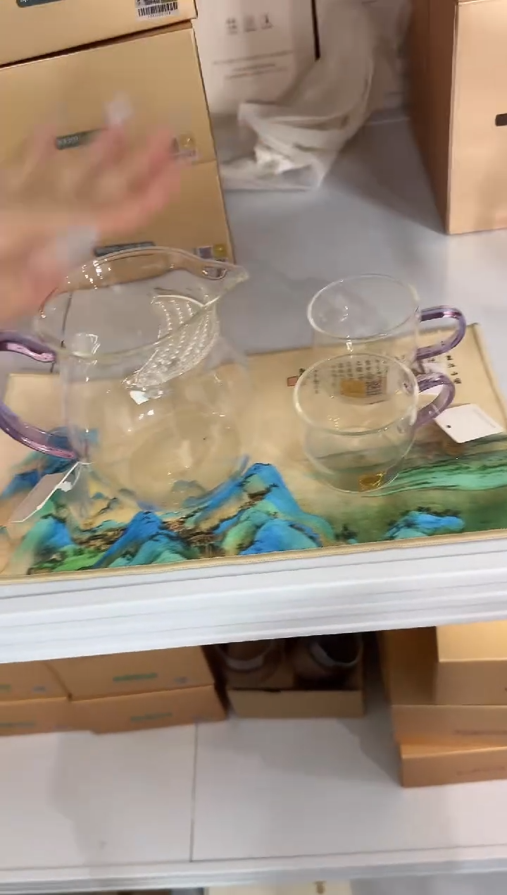 【闪购商品】@@禾器观禄浅紫色+清尚杯紫色两只+茶巾