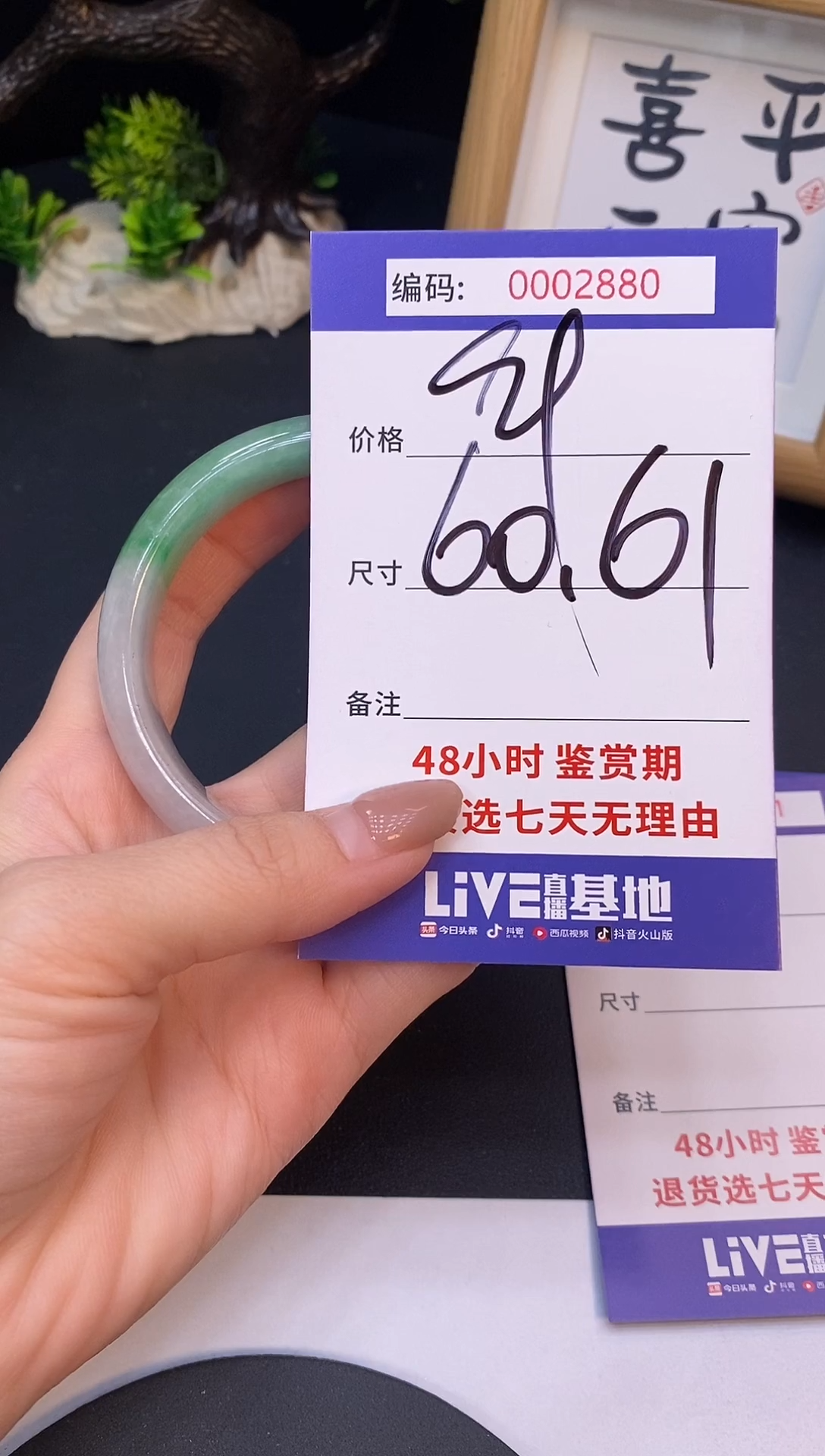 未镶嵌手镯翡翠0002880